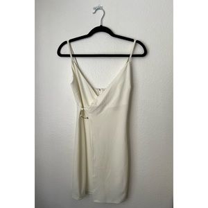 Crystal Doll Cream Bodycon V-Neck Dress